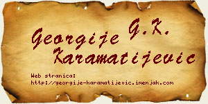 Georgije Karamatijević vizit kartica